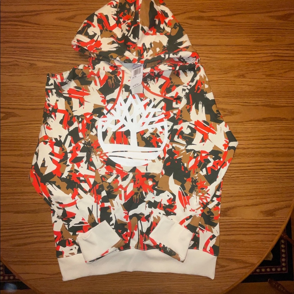 BNWT Timberland Orange Camo Hoodie Men’s Medium